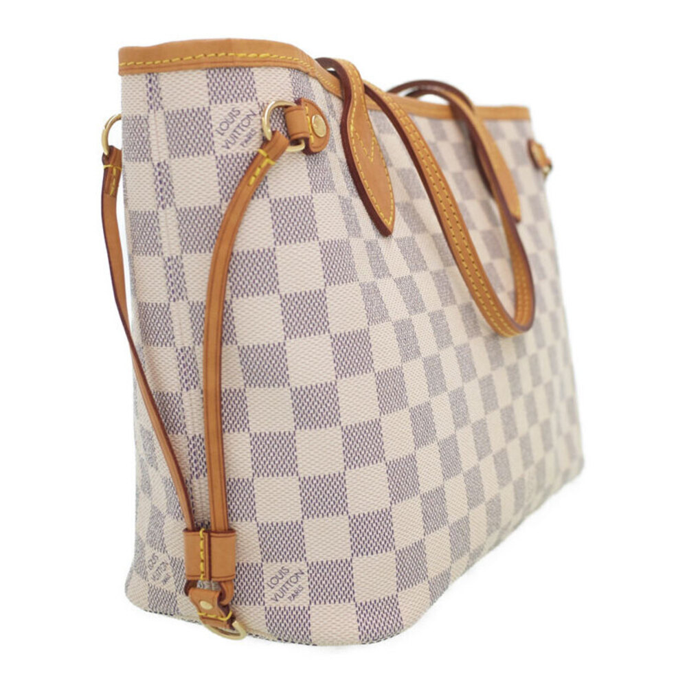 Louis Vuitton Neverfull Bag Azur Damier Tote White